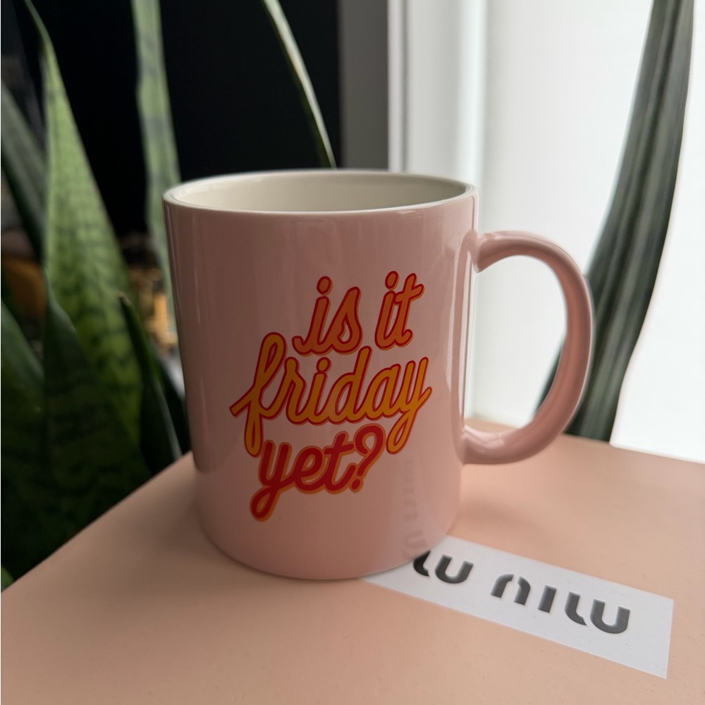 Room Essentials Pink Mug with Fun Friday Design